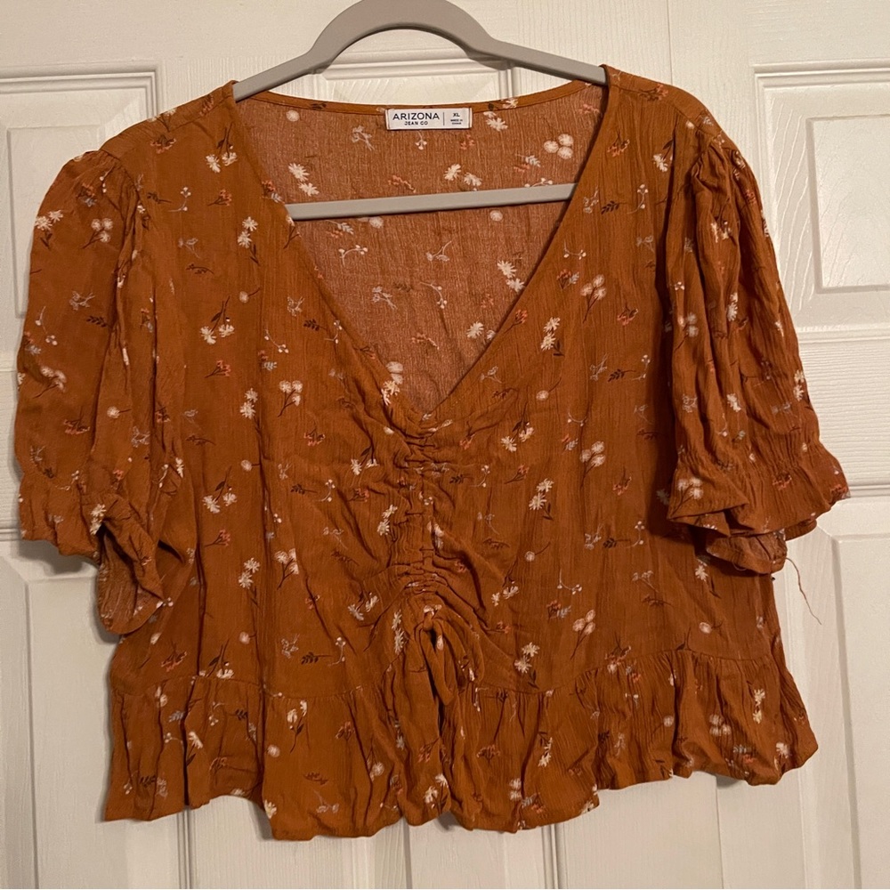 Burnt Orange Floral Top